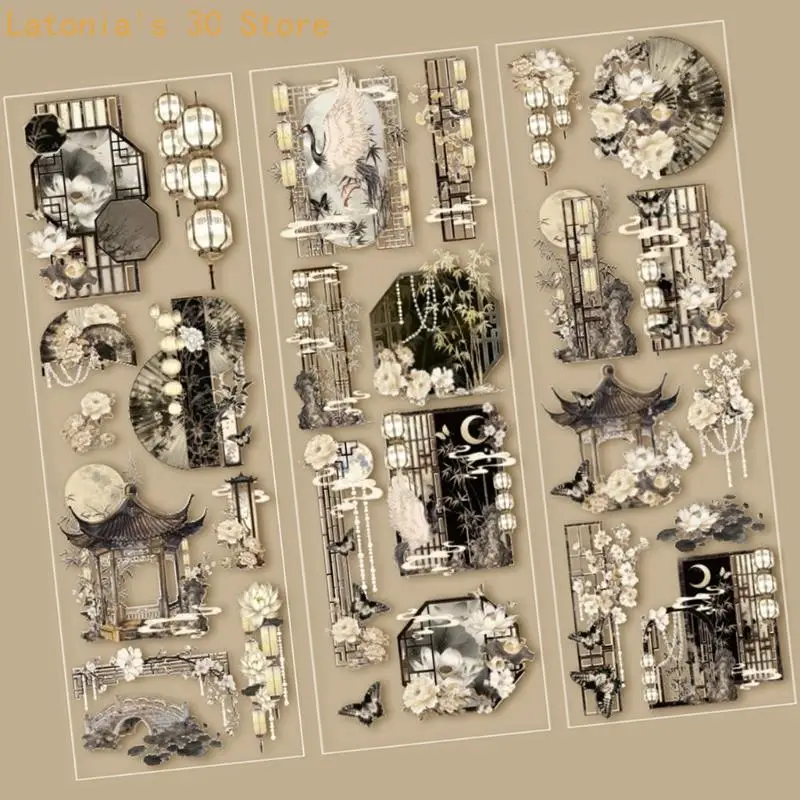 Künstlerischer Buch-Ästhetischer Aufkleber, dekorativer Scrapbook-Aufkleber für Erwachsene, Studenten, X3UB – Detail 7
