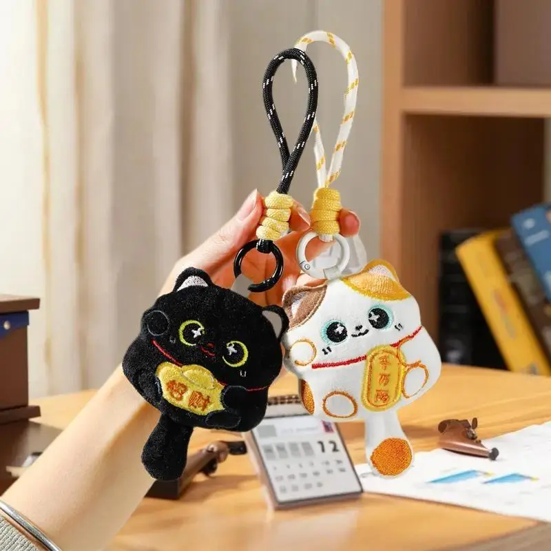 

1/2 шт. Endearing Prosperity Kitty плюшевая кукла брелок, подвесной ремешок для сумки, китайский Новый год, счастливый жетон, сувенирный подарок