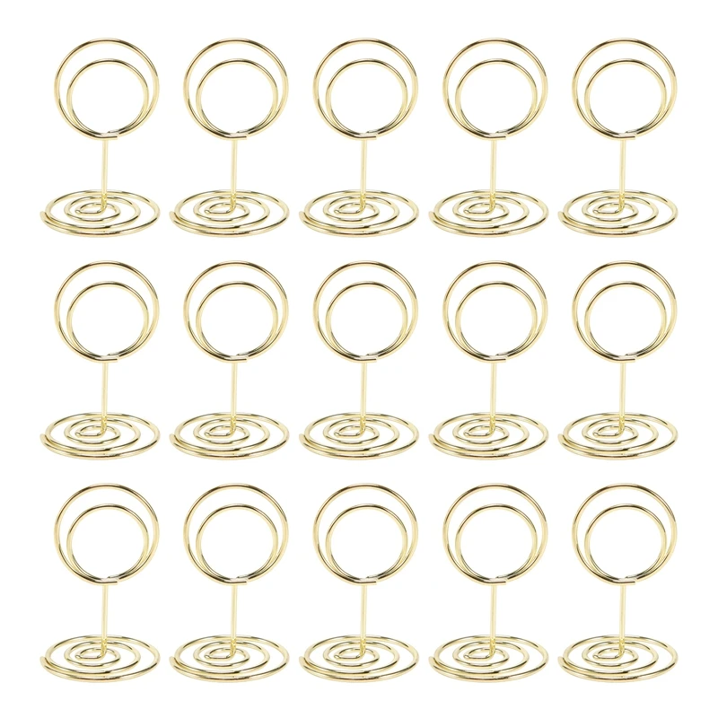 20Pcs Mini Place Card Holders, 2Inch Cute Table Number Holders, Classy Table Card Holder Table Picture Stands, Elegant Wire Phot