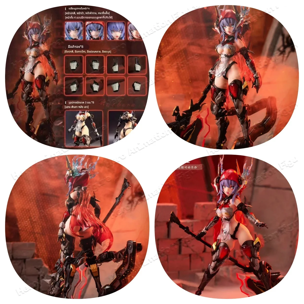 In Stock Original Nuclear Gold Reconstruction AniMester Thunderbolt Barbera Red 1/9 Action Figure Toy Collection Model Gift