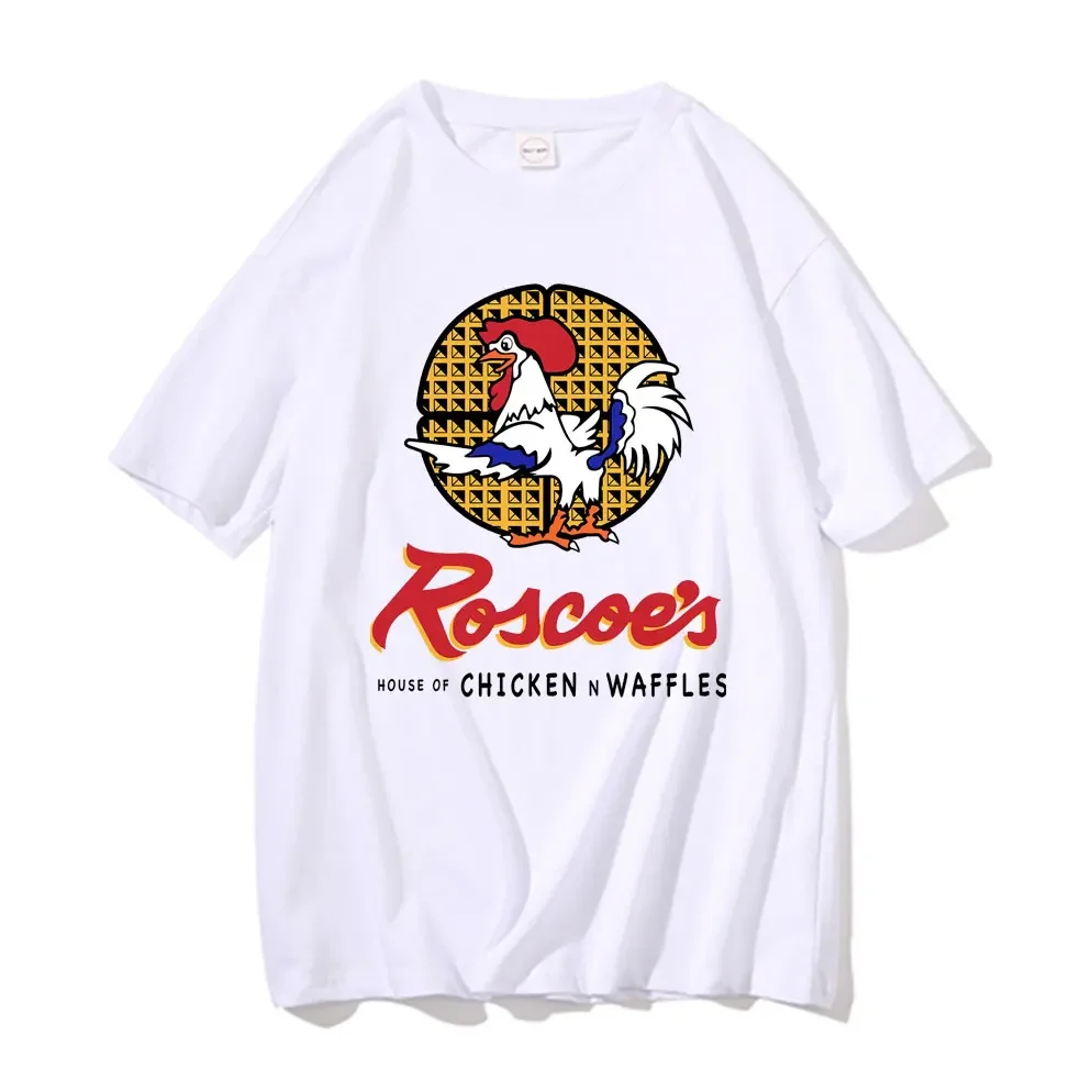 Funny Roscoe S House of Chicken Waffles T-shirts Men's Oversized Pure Cotton Tee Male Brand Tshirt Men Women Fashion T Shirts