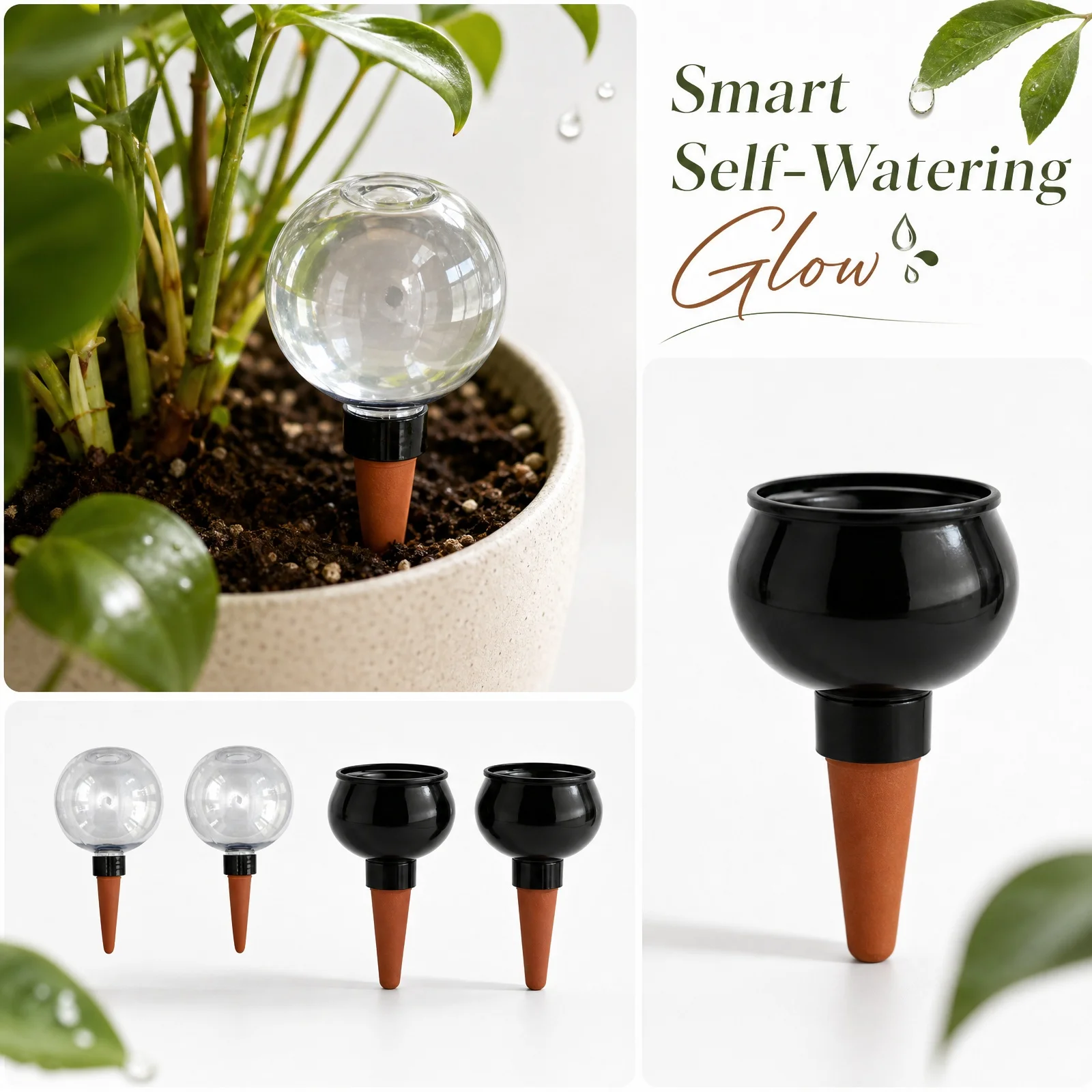 Transparent Small Ball Cup Self-Watering Device for Potted Plants and Succulents Garden Drip Irrigation Watering Tool