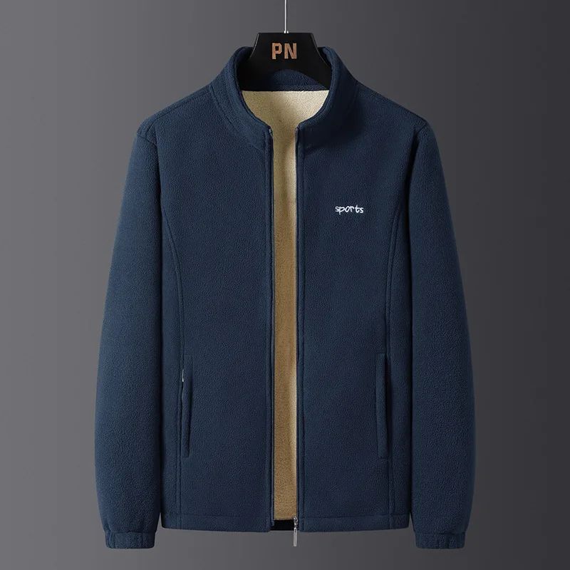 Men's High-Quality Lambskin Fleece Jacket for Autumn Winter Thickened Warm Casual Fit Outerwear