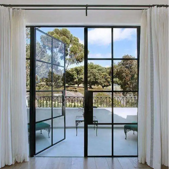 Fashion Balcony Windproof Rainproof French Door Heavy Duty French Hinged Doors Affordable Soundproof French Double Doors
