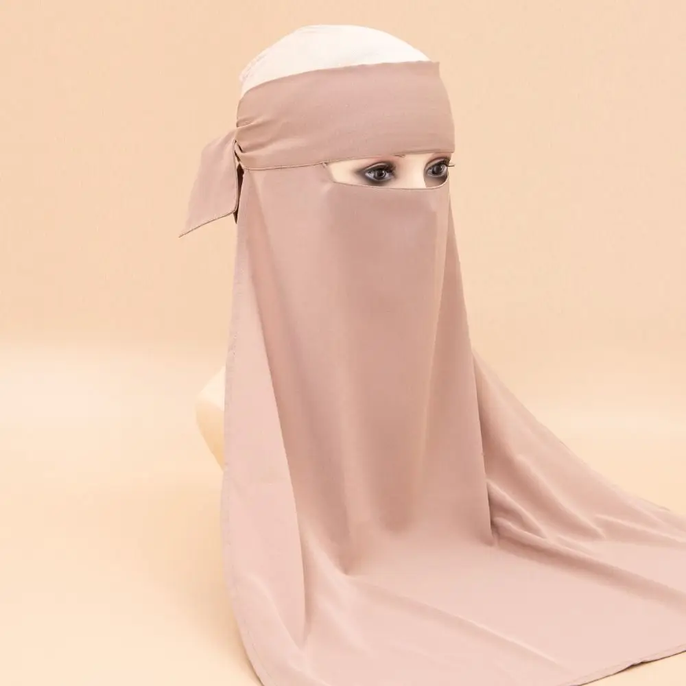 

Мусульманские женские шарфы с завязками на спине, эластичный однослойный головной убор Ниды, однотонный легкий исламский платок, повседневная одежда