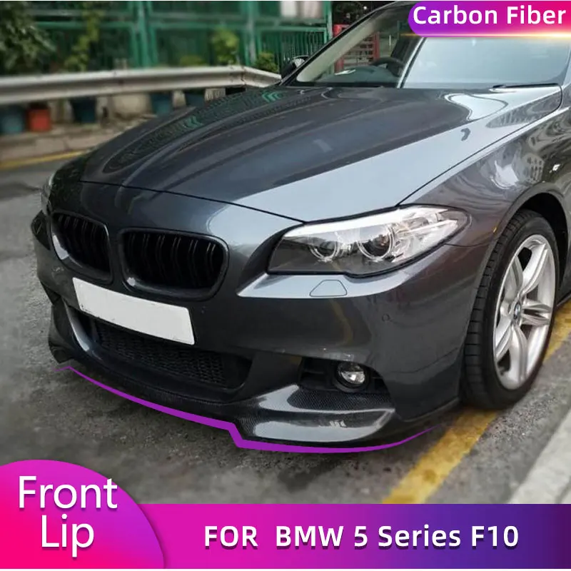 Carbon Fiber Car Front Bumber Lip Spoiler For BMW 5 Series F10 M Tech 2012-2016 Auto Front Lip Chin Apron Body Kits