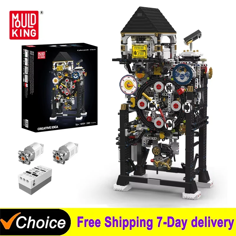 

3181Pcs Technical Creative Motorized Cyberpunk Clock Building Block Mechanical Clock Brick Set Assembly For Kids Christmas Gift