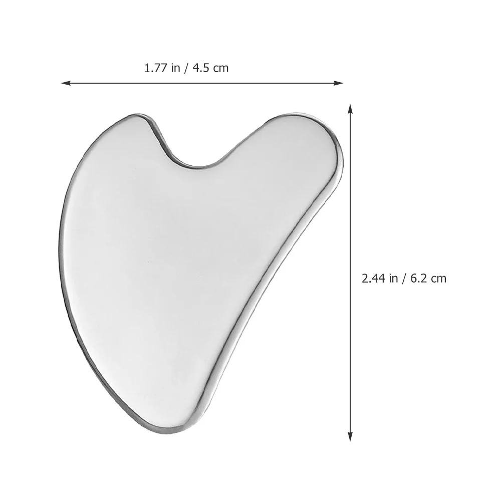 لوح جواشا للوجه على شكل قلب من الفولاذ المقاوم للصدأ، أداة تجميل ذات حافة ناعمة لتدليك الوجه وروتينية العناية بالبشرة
