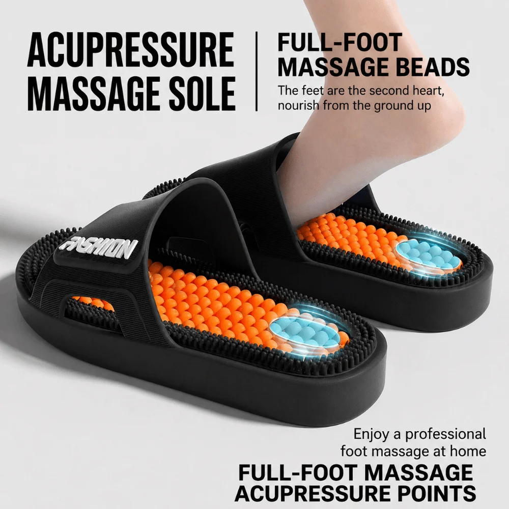 Akupressur Herren-Massage-Hausschuhe Rutschfest Geruchshemmend Fußmassage-Pantoffeln Leichtgewichtig Weiche Sohle Outdoor-Hausschuhe – Detail 4