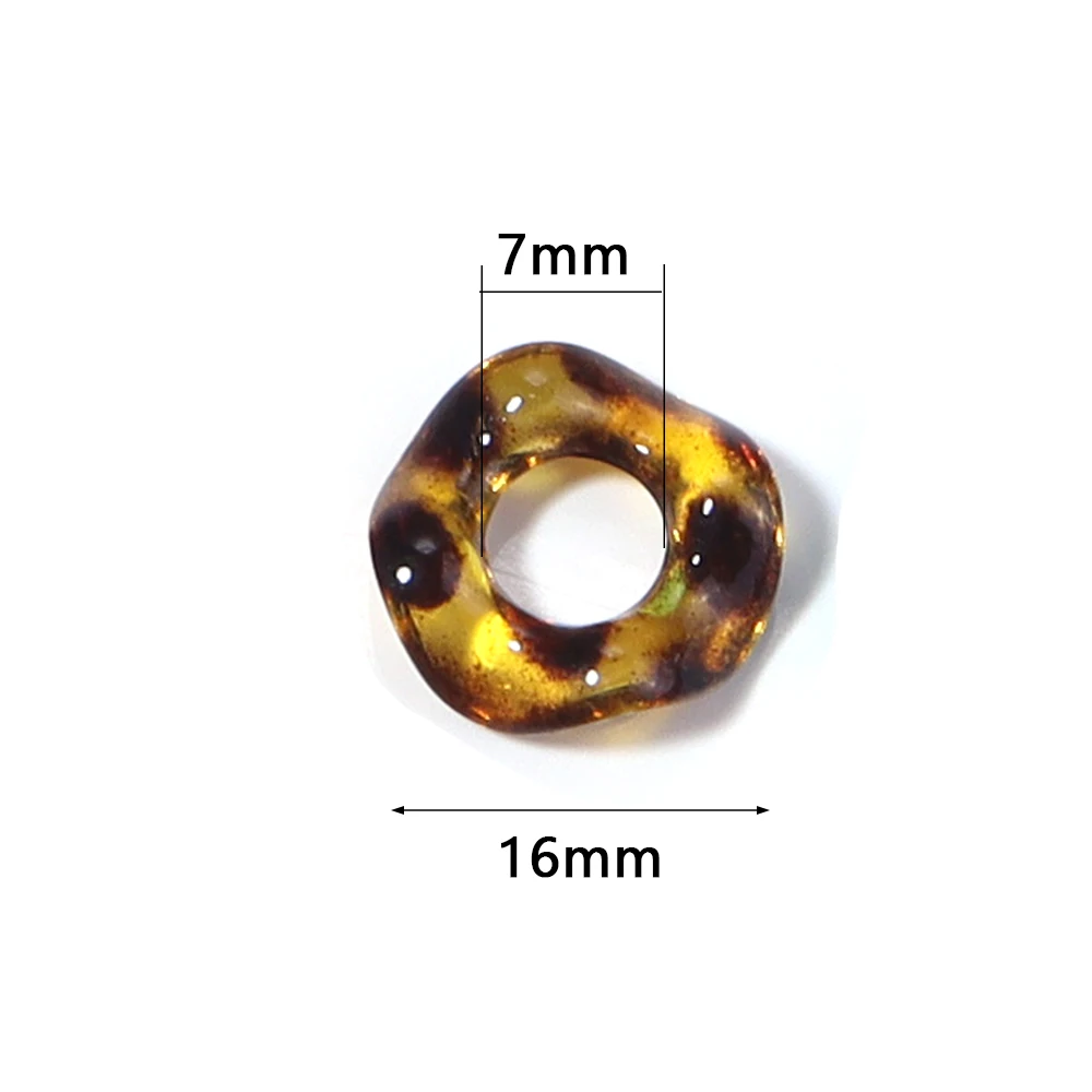 20pcs 16mm Acrylic Random Mixed Candy Color Twist Ring Doughnut Shaped Handmade Beads For Jewelry Making DIY Bracelets Necklace