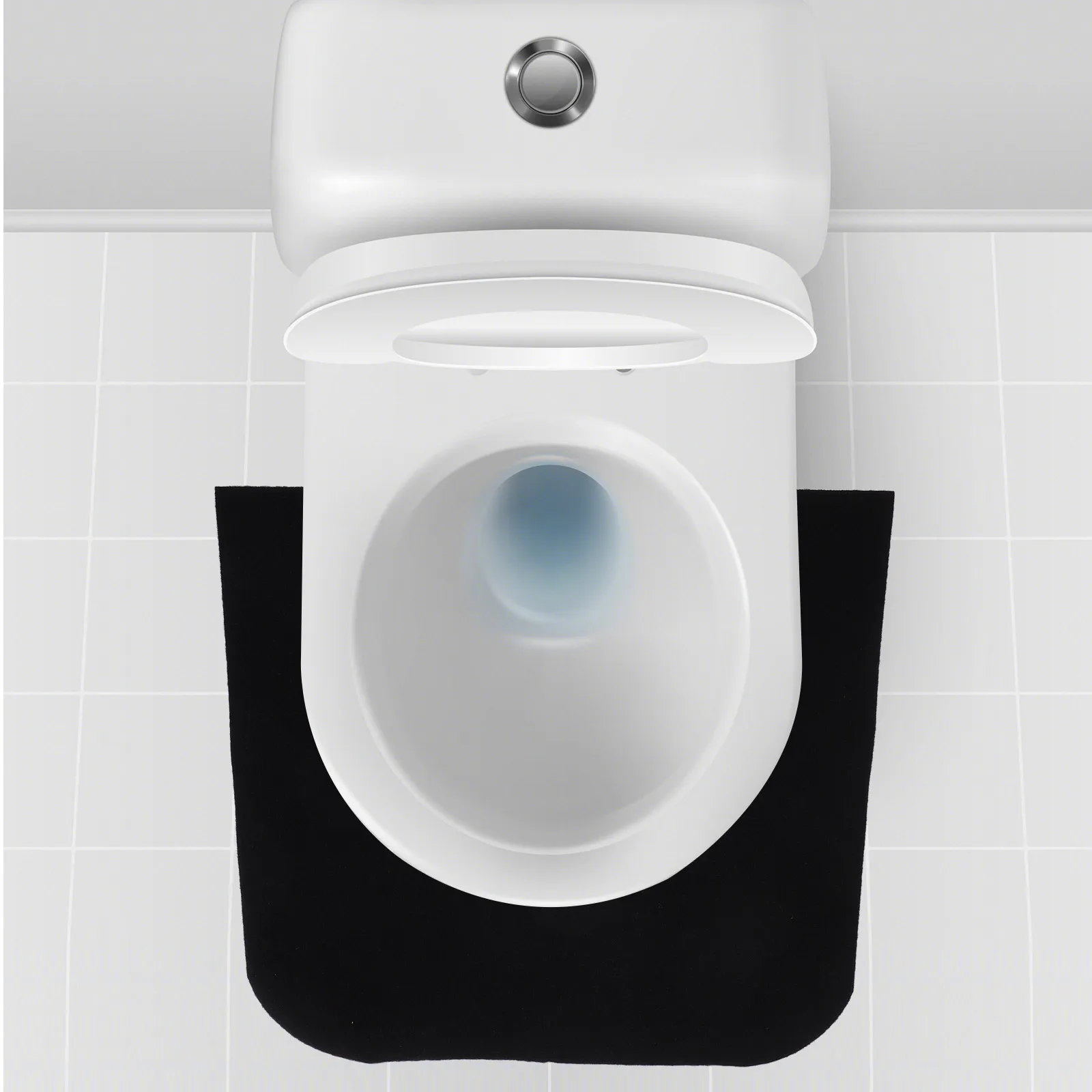 

Black Non Slip Bathroom Rug Washable U Shaped Toilet Mat Absorbent Floor Protector For Urinal Men'S Bathroom Soft Potty Training