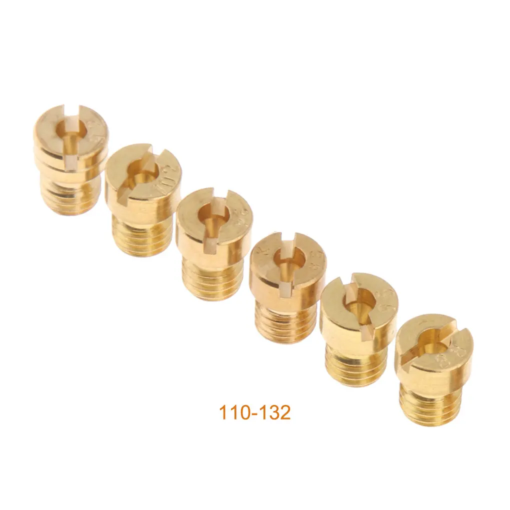 6 Pcs set Carburetor Jets Carb Copper Nozzles M5x0 8mm Thread Replacing Parts