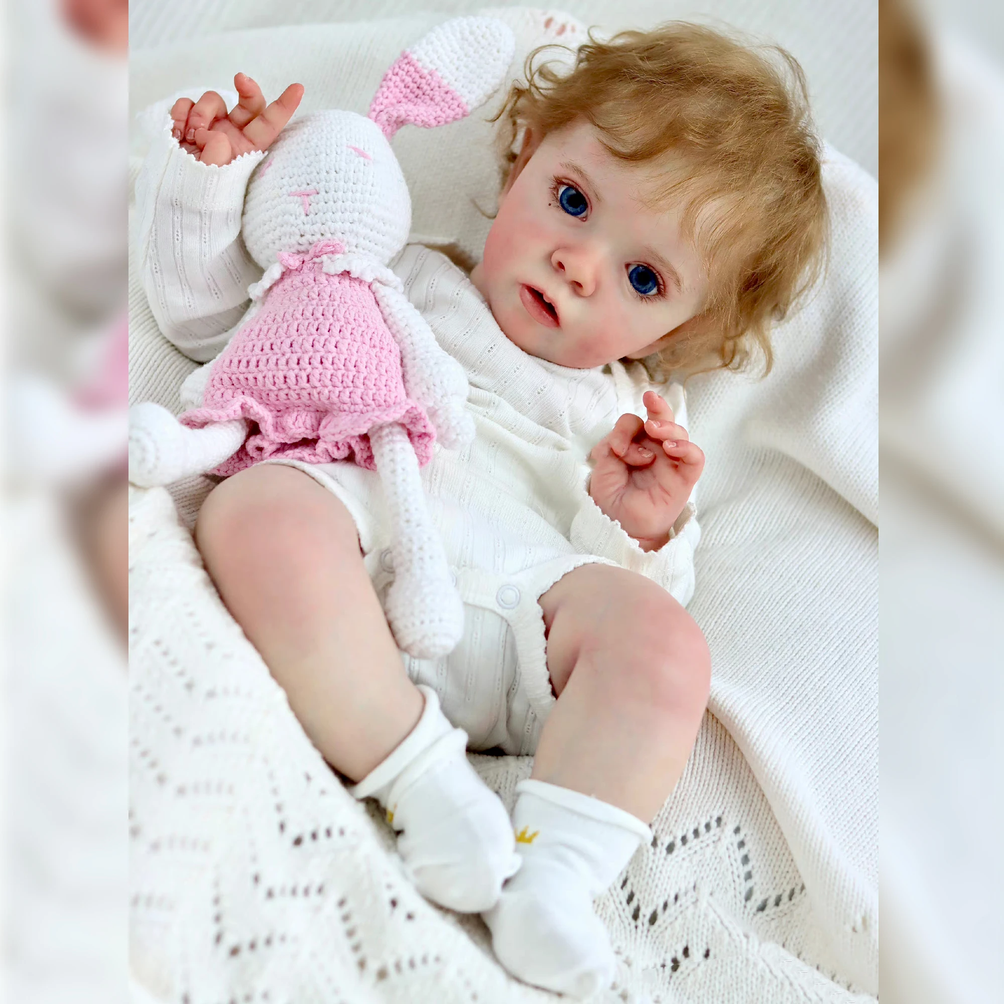 

58cm Sweety Missy Bebe Reborn Girl 3D Painted With Visible Veins Handmade Lifelike Real Reborn Toddler Dolls For Christmas Gift