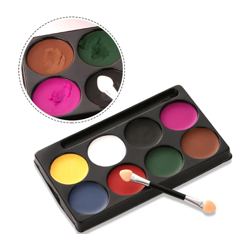 Paleta de maquillaje para arte corporal, pintura al óleo impermeable, pigmento de belleza, tatuaje, para fiesta, Festival, Halloween, 1 ud.