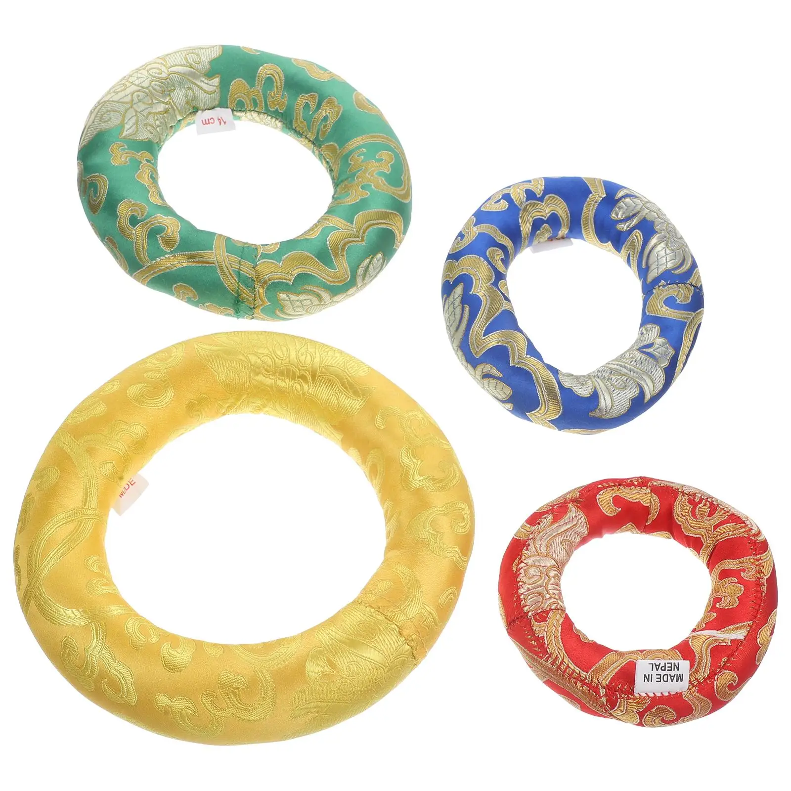 

4 Pcs Singing Bowl Cushion 10 12 14 16cm Random Color Soft Meditation Sound Bowls Supplies Yoga Instrument Base