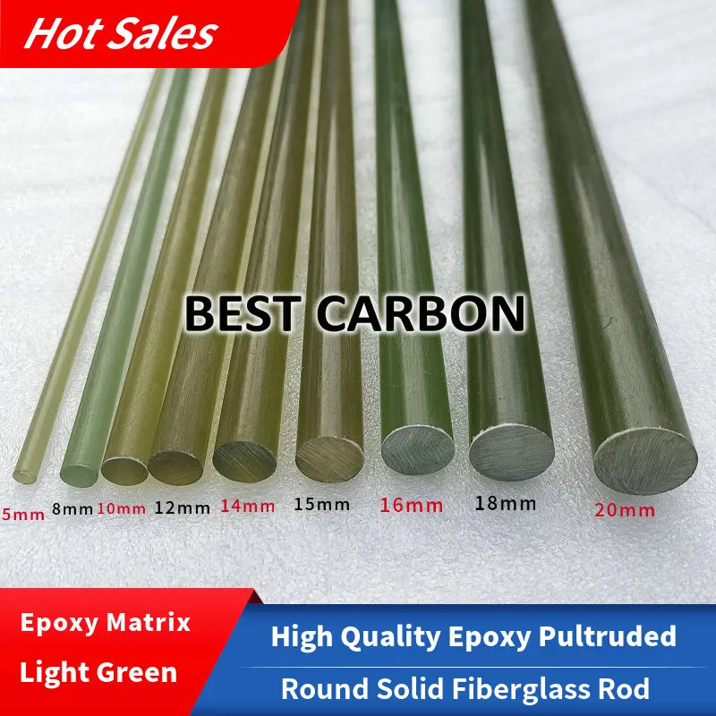 Free shipping Epoxy pultruded fiberglass rod,ECR FRP GFK Rod, 500mm length, dia 5mm 6mm 8mm 10mm 12mm 14mm 15mm 16mm 18mm 20mm