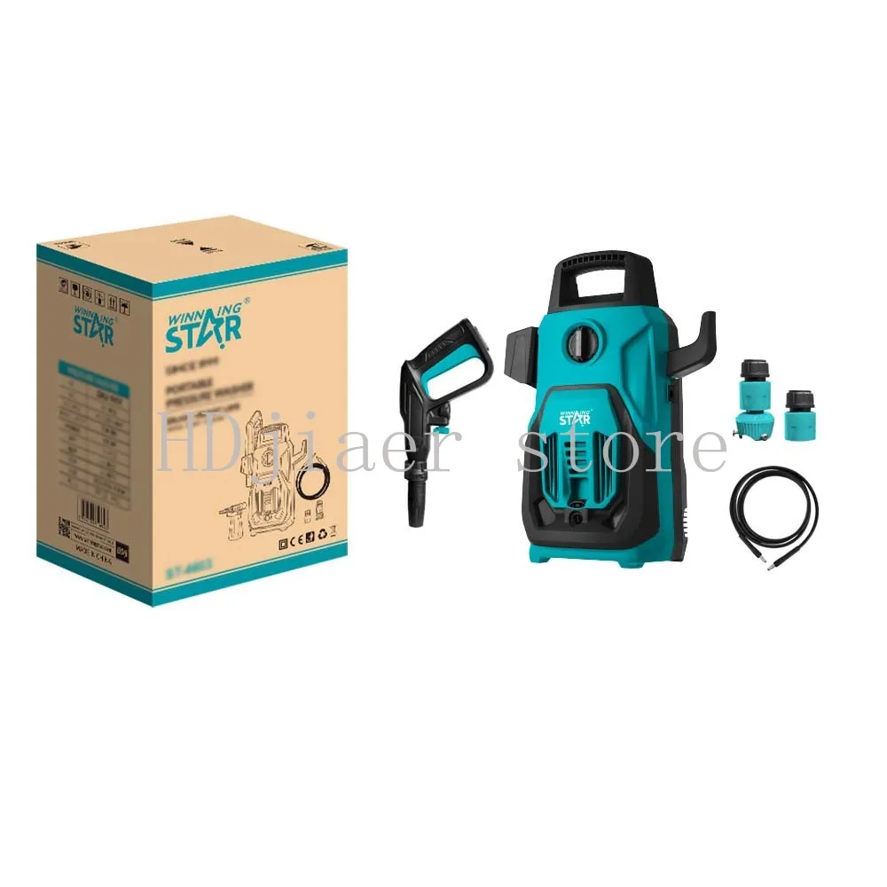 مسدس مياه عالي الضغط بقدرة 1200 وات، متعدد الوظائف، غسالة سيارات منزلية محمولة