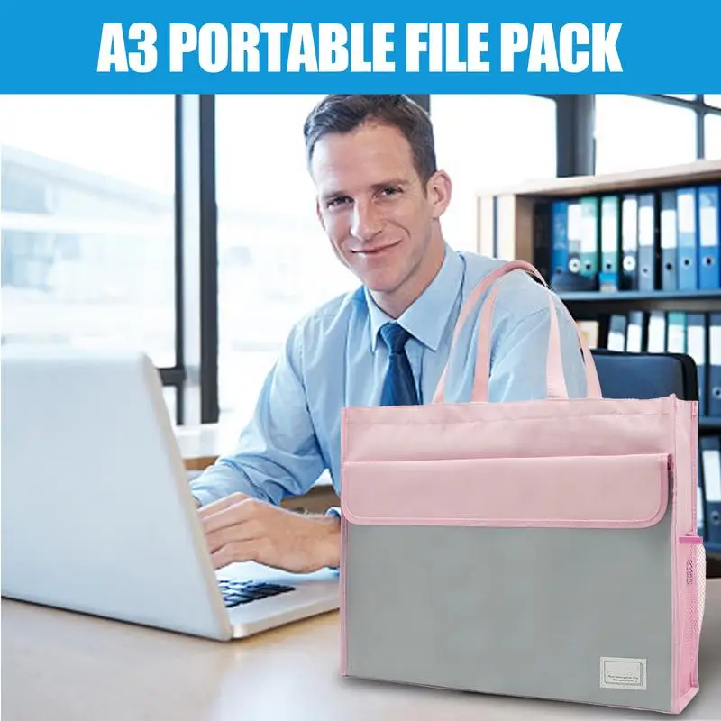 File Business Briefcase Pouch A3 Document Storage Bag Large Capacity Portable Document Storage Handbag For Documents Maps News