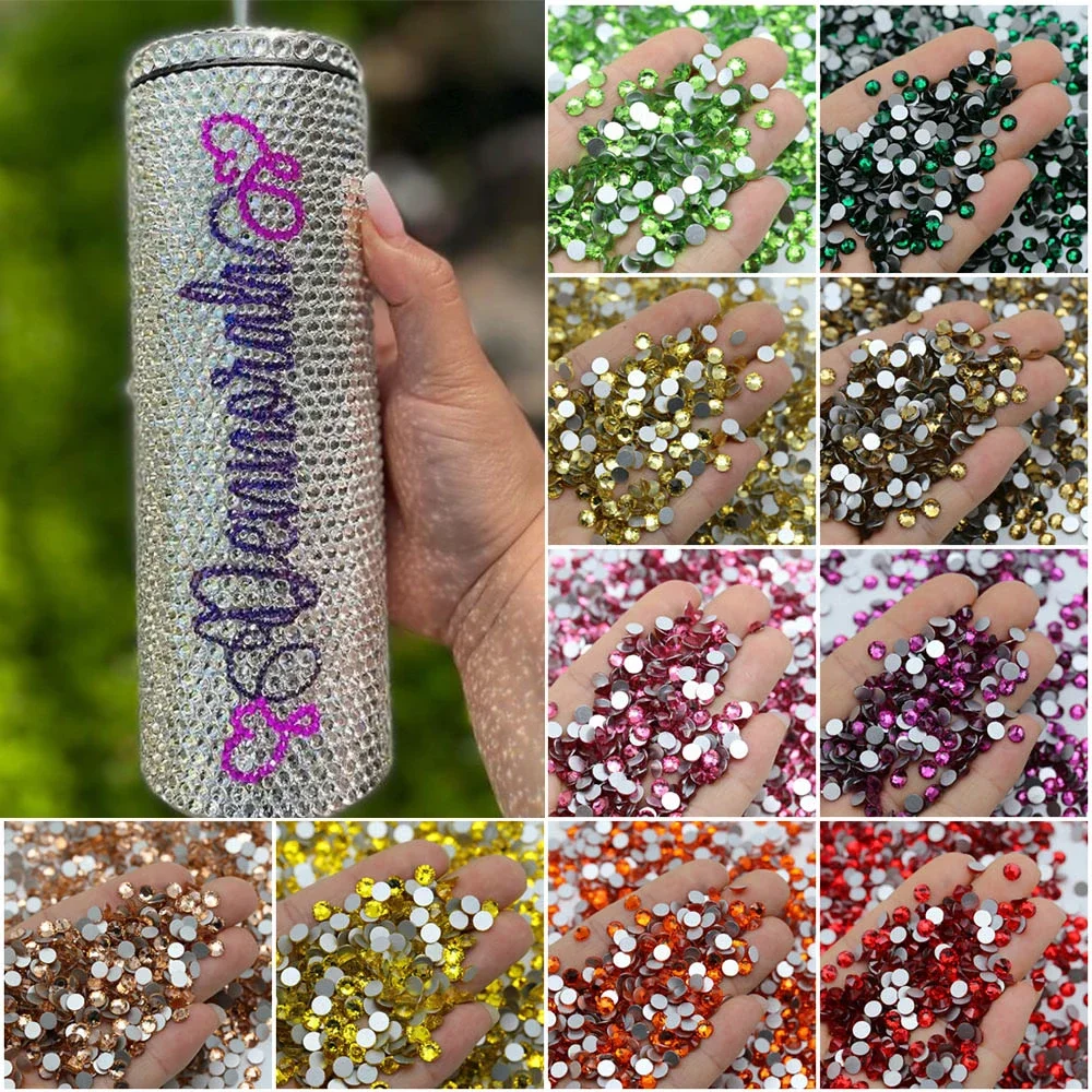 SS6 SS10 SS16 SS20 SS30 Super Glitter Rhinestone Crystal Clear Non HotFix FlatBack Glass Nail Art Rhinestones Mug Craft Crystals