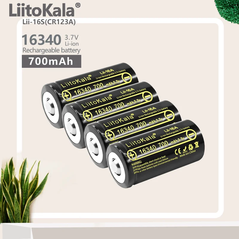 

30-100pcs LiitoKala CR123A 3V Lithium Battery CR123 123A CR17345 16340 Button Cell For Dry Primary Camera Flashlight