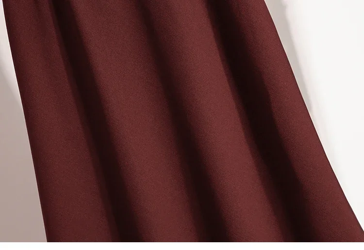 Koreanischer Stil Einfarbiger Hochtaillierter Elastischer Rock für Damen A-Linie 2026 Frühling Herbst Neu Elegant Vielseitig Alltagsrock – Detail 36