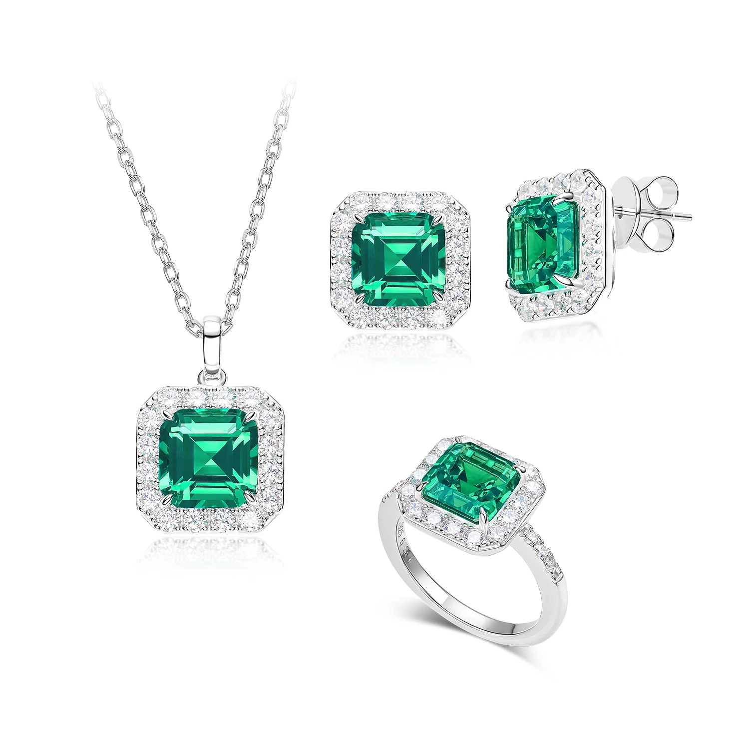 

CUMEE классическое маленькое квадратное ожерелье из синтетического изумруда для женщин, серебро 925 пробы, позолоченное