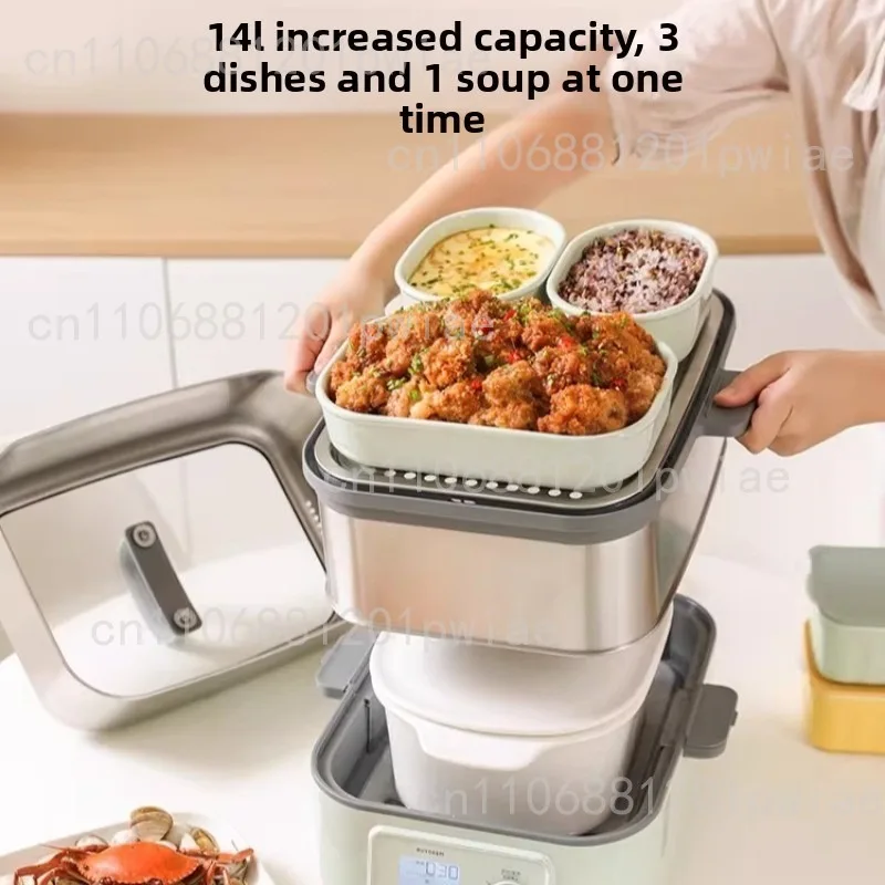Stainless Steel Electric Steamer Multifunctional Household Integrated Large-capacity Steamer Automatic Reservation Steamer G68