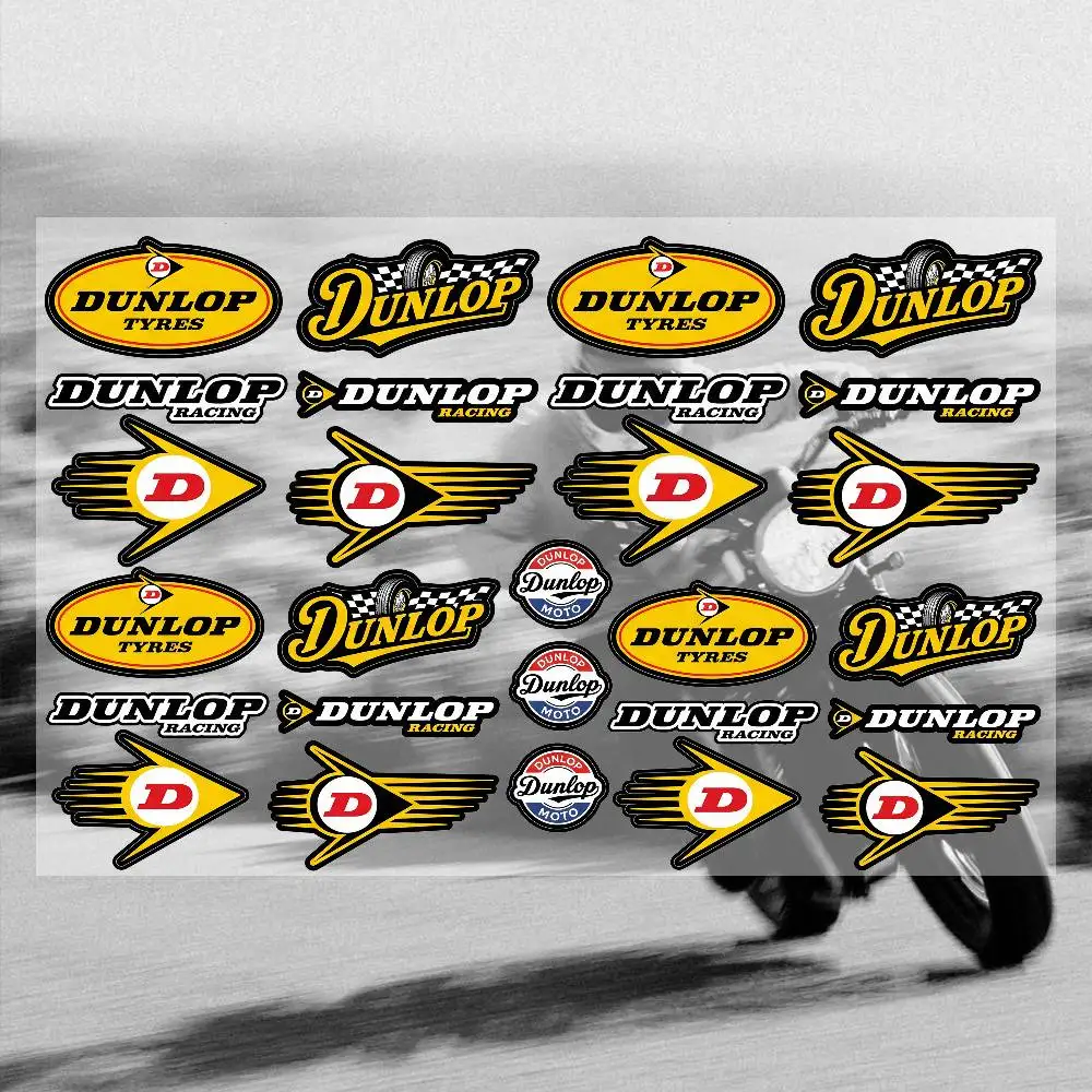 Dunlop Stickers Moto Sticker Auto Body Bumper Windows Motorcycle Laptop Walls Vinyl Decal Car Tuning Accessories