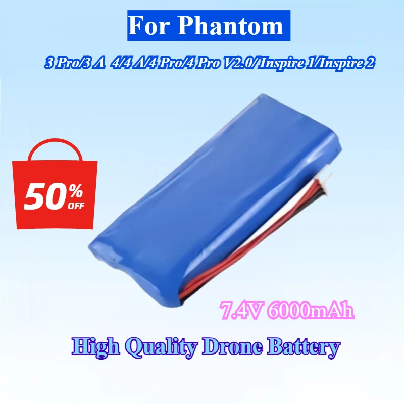 

7.4V 6000mAh Drone Remote Control Battery For Phantom 3 Pro/3 A 4/4 A/4 Pro/4 Pro V2.0/ Inspire 1/Inspire 2 High Quality GL300c