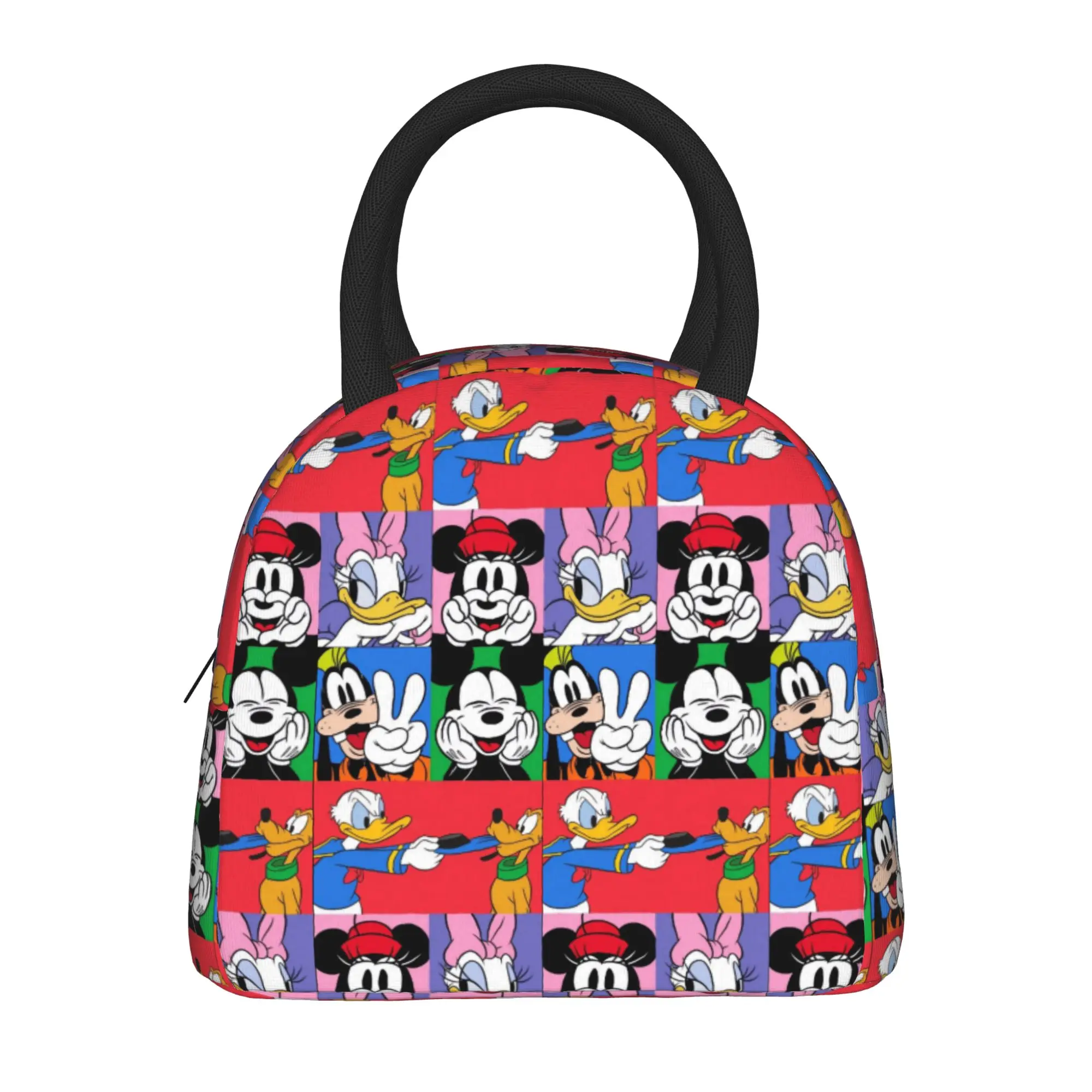 

Mickey Mouse Insulated Lunch Bag Cooler Bag Lunch Max Goof Donald Duck Leakproof Tote Lunch Box Food Storage Bags Beach Travel