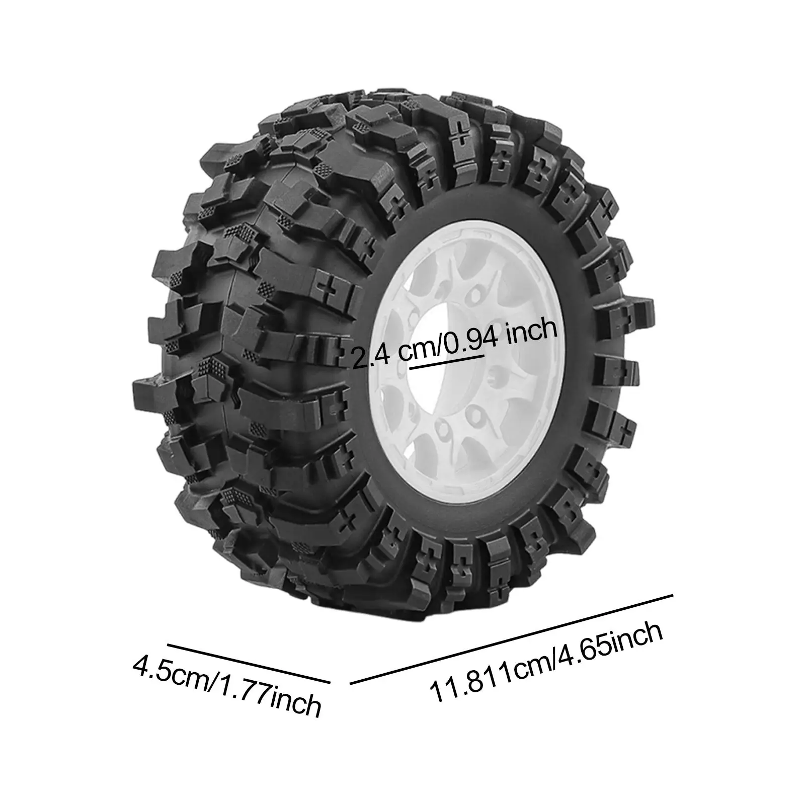 4 piezas de repuesto mejorado, adaptador de 12mm, 14mm, 17mm incluido, ruedas RC, neumáticos, 24mm hexagonal, accesorio DIY para 1/10 Slash Senton