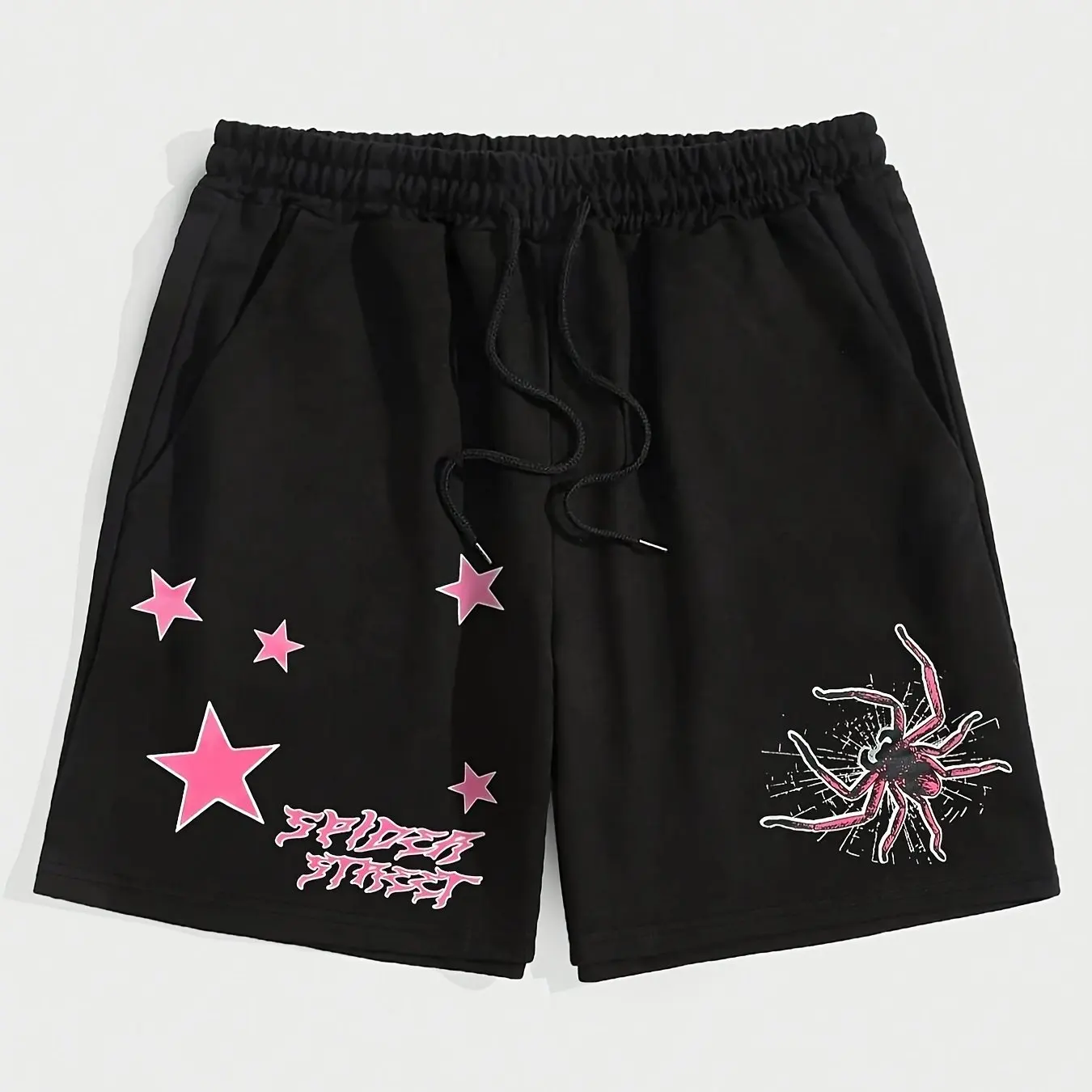 

Men's Printed Spider Star Pattern and Letter Printed Shorts for Summer Street Fashion