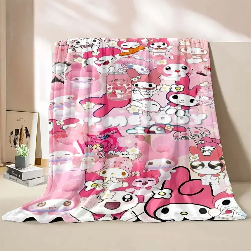 My Melody Soft Plush Blanket Sanrio Soft Fluffy Quilt Thicken Children Nap Blanket Cartoon My Melody Sofa Blanket  Adult Gift