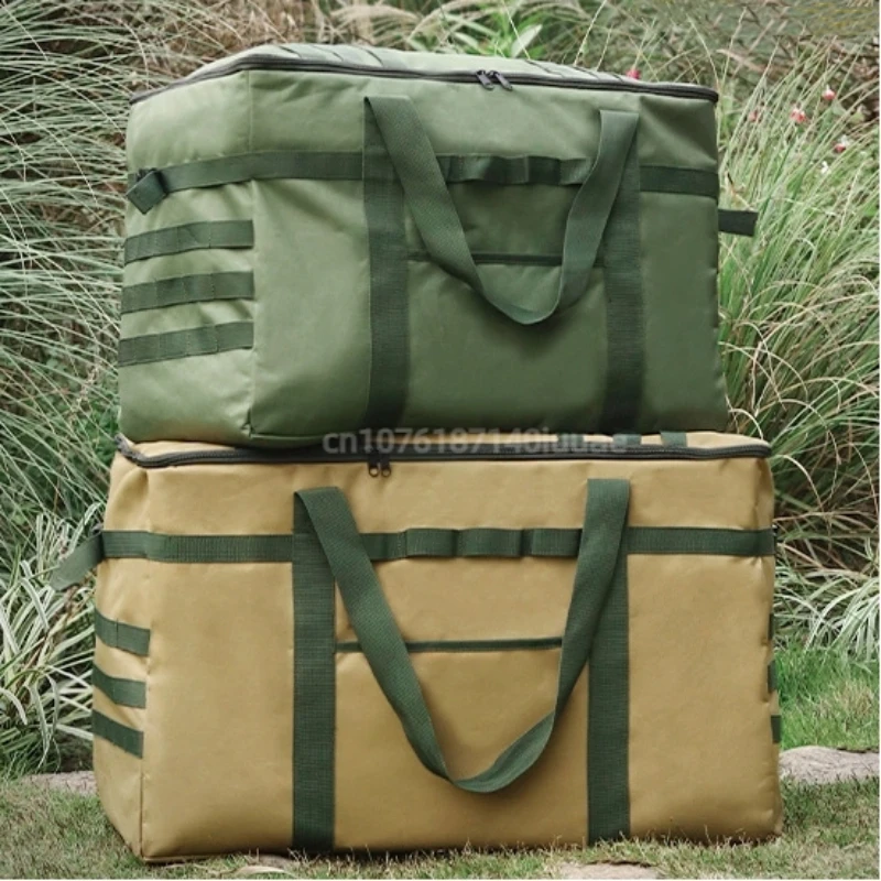 

53L/81L Outdoor Camping Equipment Storage Bag 600D Oxford Cloth PVC Waterproof Storage Bag Large Capacity Handheld Canvas Bag