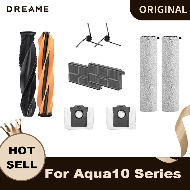 

Original Replacement Parts for DREAME Aqua10 Ultra Roller Main Brush Hepa Filter Roller Mop Side Brush Dust Bag Accessories