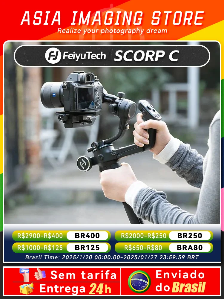 FeiyuTech SCORP C 3-Axis Handheld Gimbal DSLR Mirrorless Camera Stabilizer for Sony ZVE10 A7IV A6400 Canon R Nikon Feiyu Tech