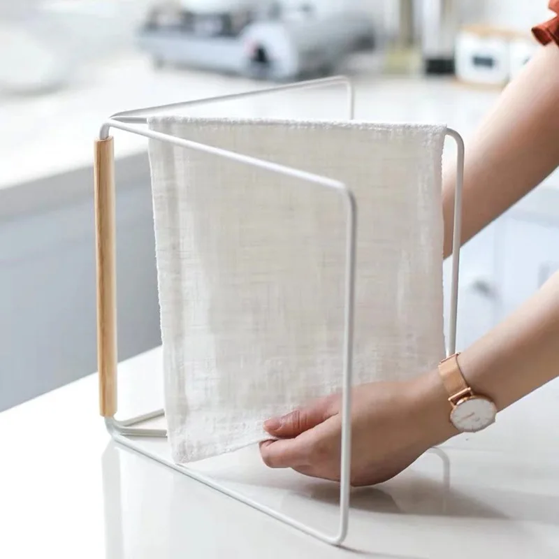 

Kitchen Towel Storage Rack Countertop Drying Cloth Rack Vertical Foldable Collection Holders