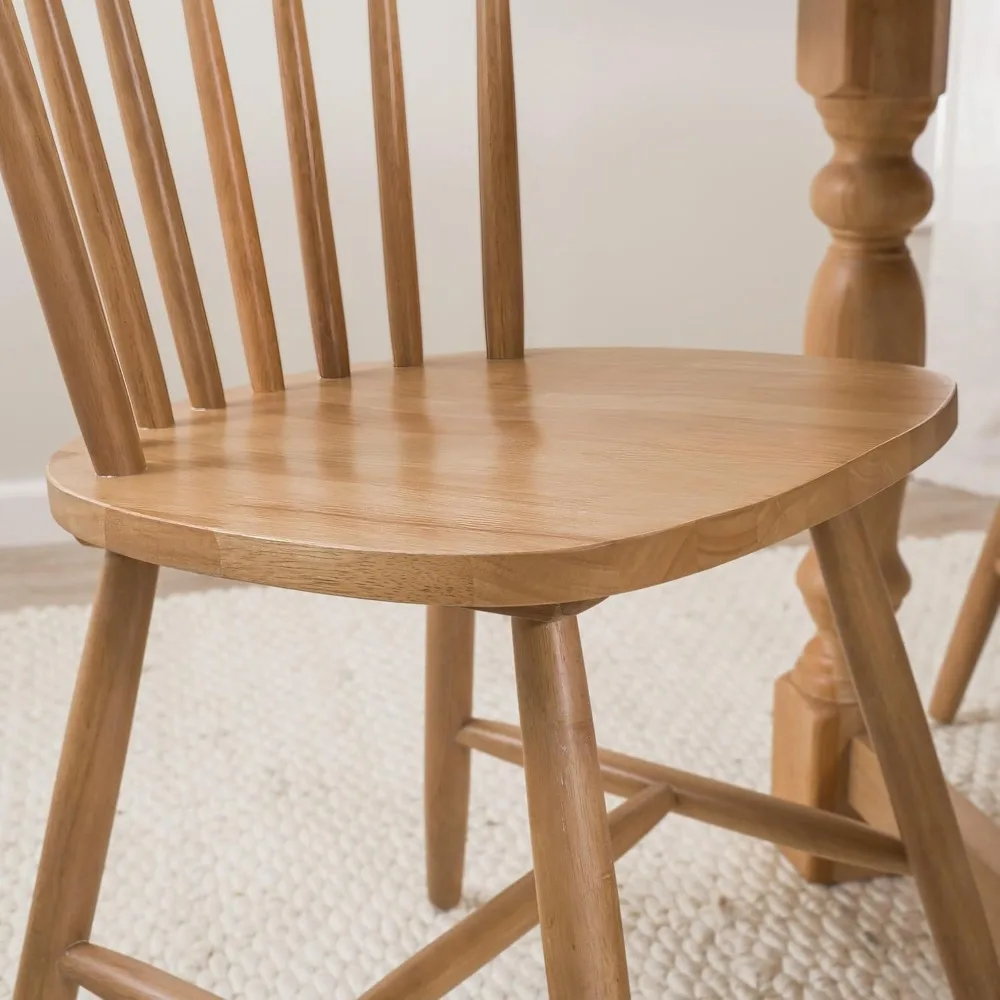 Esszimmerstühle der Windsor Collection, 2er-Set, Übergangsstil, Spindeldesign mit hoher Rückenlehne, hellbraunes Finish