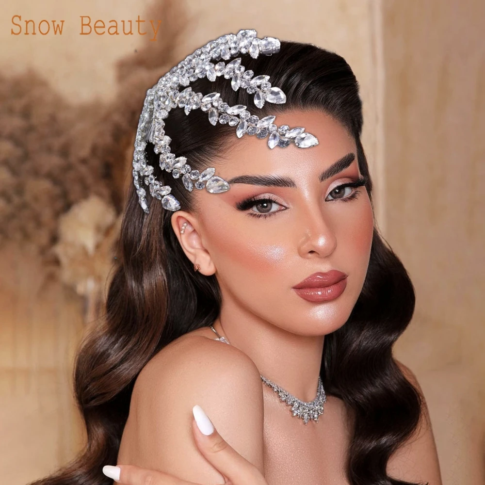DZ031 Silver Gold Wedding Hair Accessories Crystal Women Headband Jewelry Bridal Headwear Gift Crystal Party Comb Hair Clips image 6