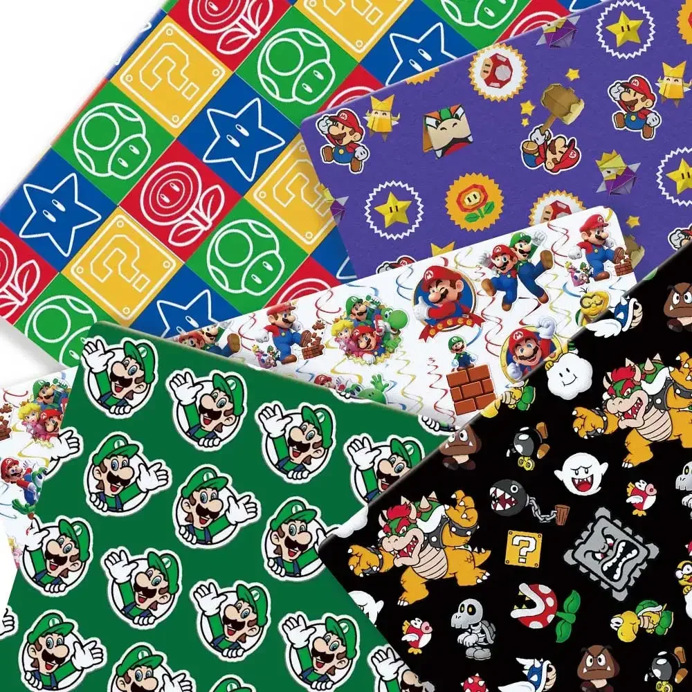 Bandai Mario Spiel Fabric140*50cm Handgemachte Nähen Patchwork Quilten Baby Kleid Hause Blatt Gedruckt Stoff Stoff Nähen Kinder