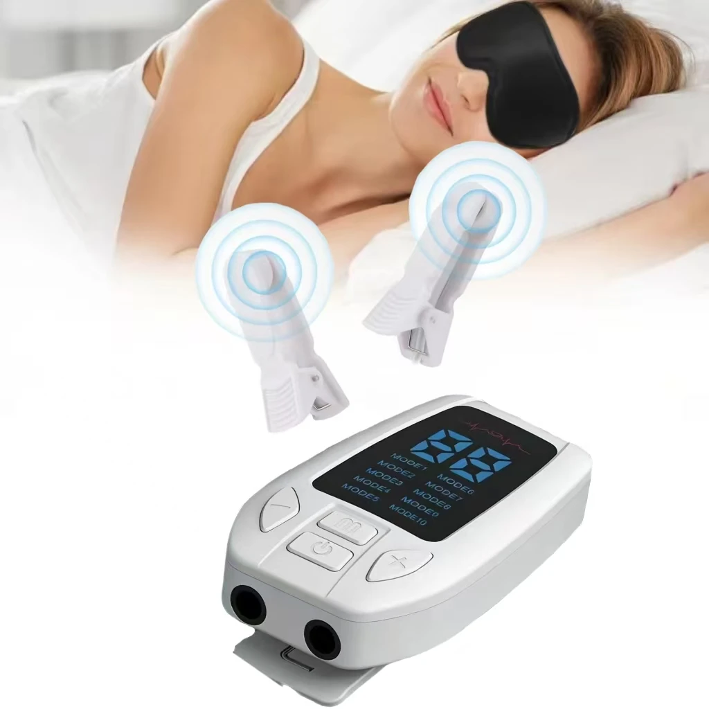 Professional Vagus Nerve Stimulation Clip Cranial Electrotherapy Device for Sleep Disorders & Stress Relief, Rechargeable Design