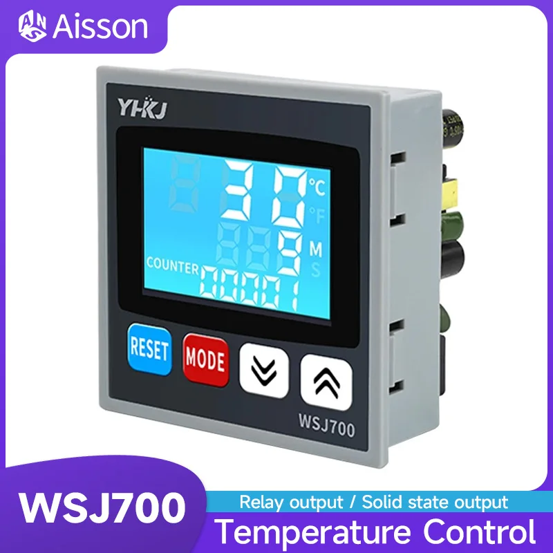 WSJ700 Timing Counting Temperature Control K TYPE 220VAC Intelligent Multifunctional Automation Thermostat Relay / SSR Output