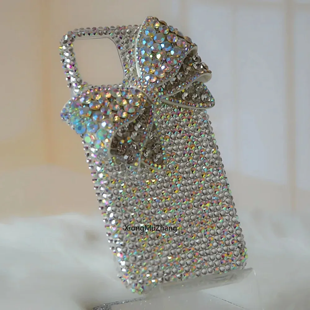 Niedliche Handyhülle mit Kristall-Diamant-Schleifenriemen für iPhone 16 Pro 15 Plus 12 13 14 17 18 Pro Max Stoßfeste Handyhülle mit Armband – Detail 2