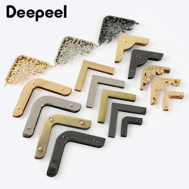 10/20pcs Metal Bag Corner Handbags Strap Cover Clasp Protector Corners Decor End Clips DIY Edge Banding Hardware Accessories