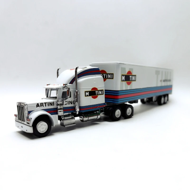 Trabajo fino Diecast escala 1:64 Peterbilt semiautomón aleación simulación ingeniería camión modelo colección decoración regalo espectáculo