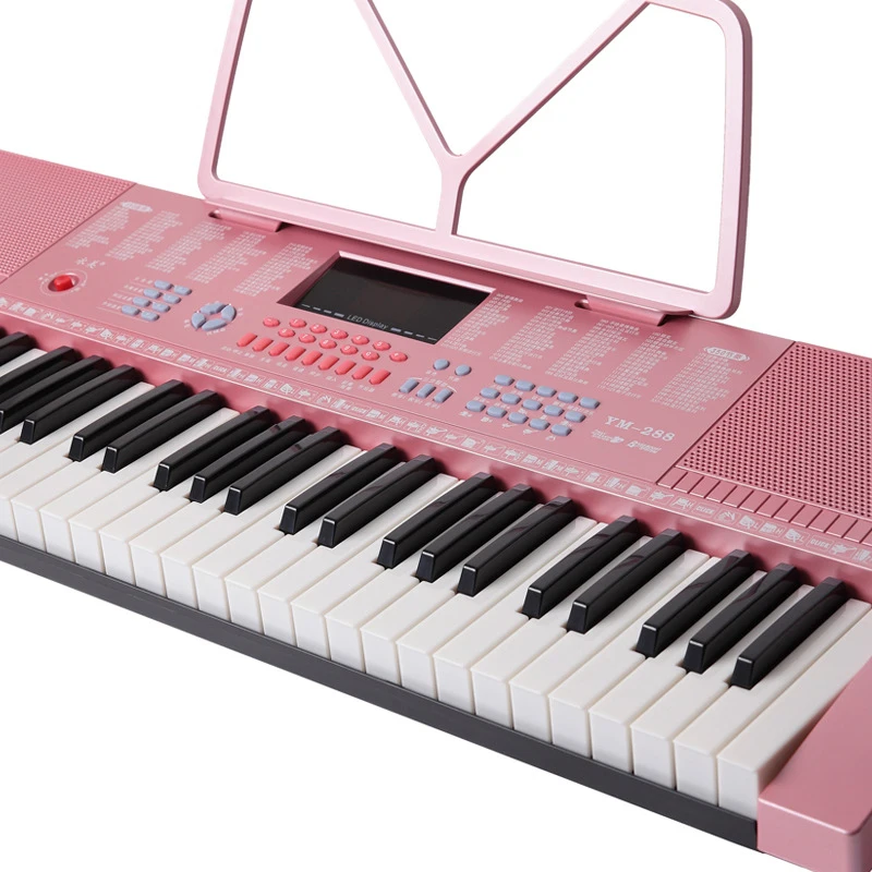 

Color box high grade keyboard piano 61 keys electronic keyboard digital beginner pink training piano electronic organ