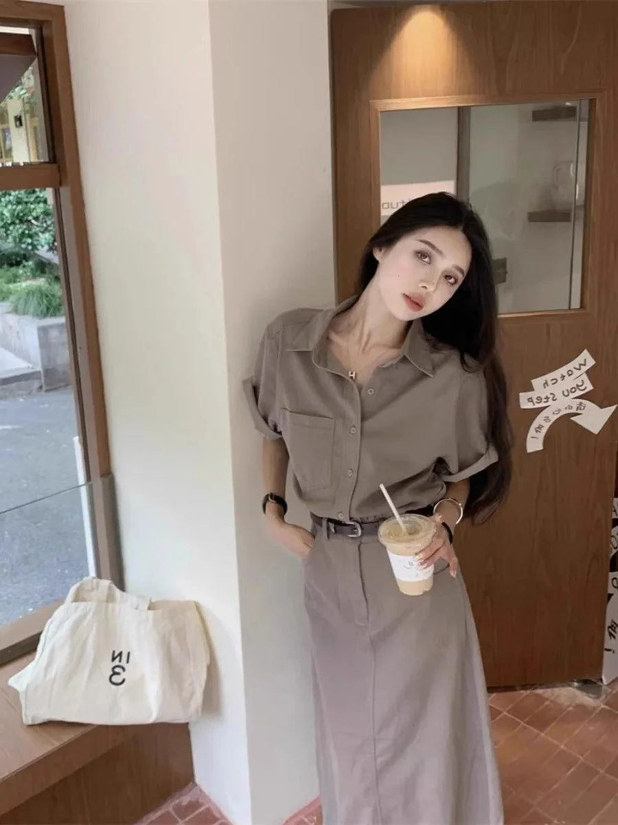 

Платье женское летнее свободного кроя в корейском стиле с ретро-воротником, универсальное, с завышенной талией, для полных женщин (до 300 фунтов)