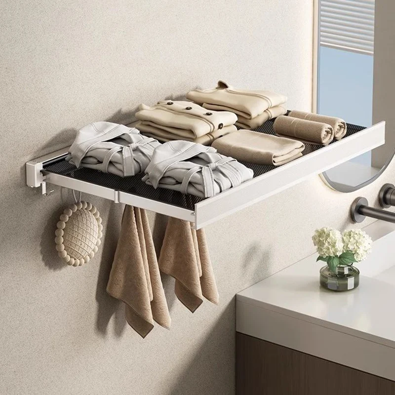 Customizable Balcony Drying Racks Retractable Drying Net Foldable Multifunctional Stainless Steel Sock Wall Shelf
