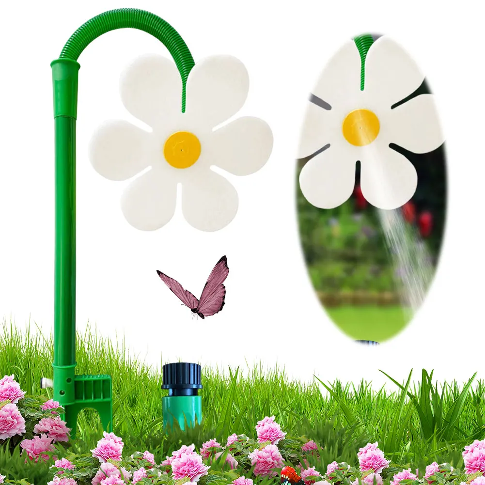 360° Rotating Flower Shape Dancing Daisy Sprinkler Toys Crazy Spin Water Sprayer Garden Sprinkler For Garden Watering System