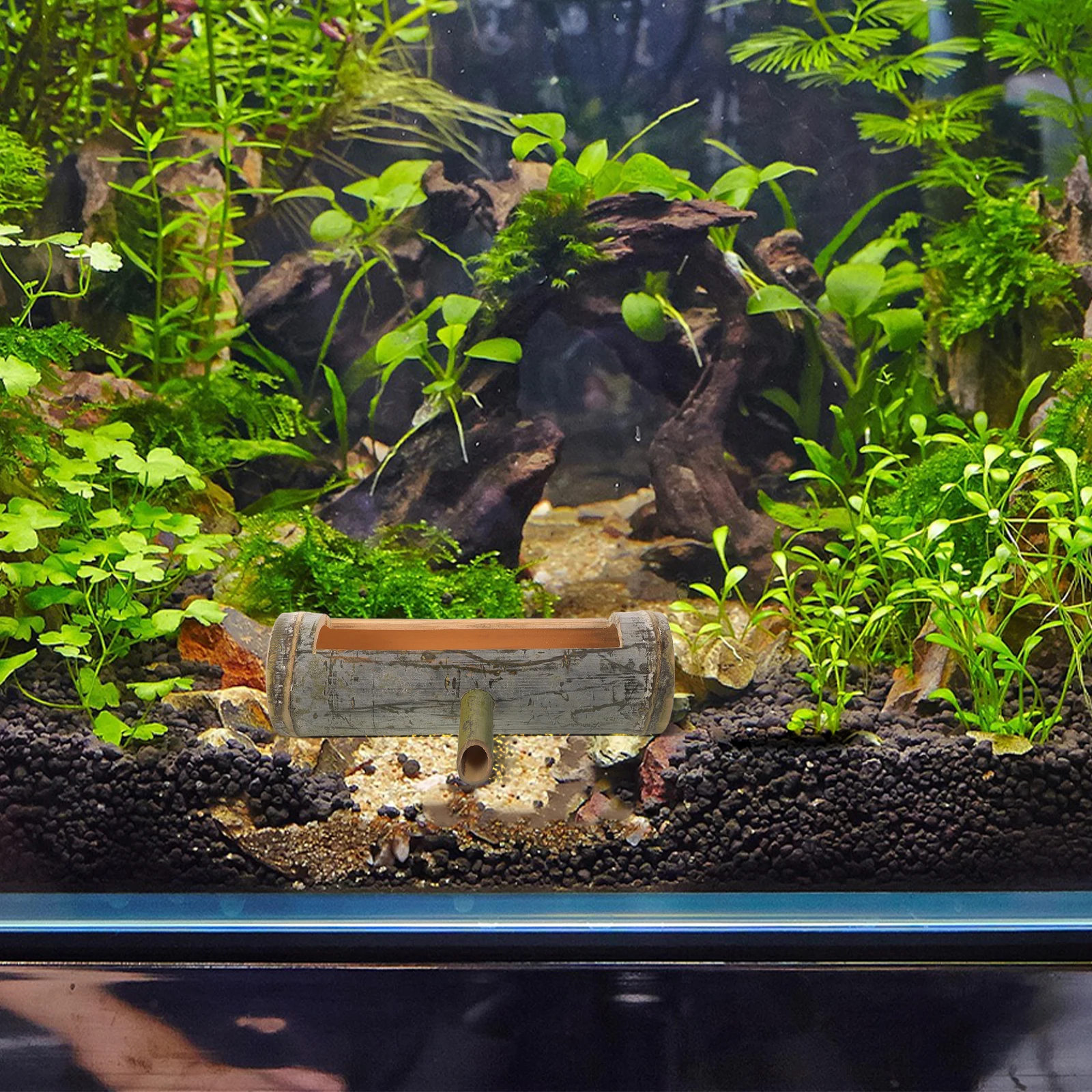 

Bamboo Recycling Fountain Small Water Spitter for Garden Fish Tank Aquarium Outdoor Water Feature Patio Fountain